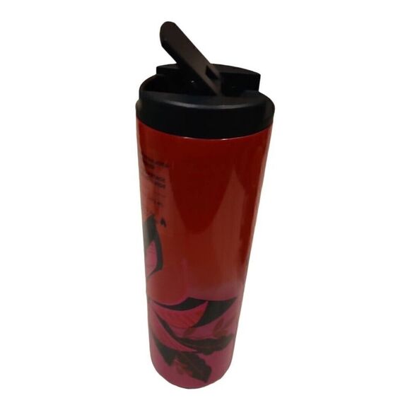 Starbucks 2021 Holiday vacuum sealed tumbler Poinsettia Floral Design | EUC - Picture 1 of 6